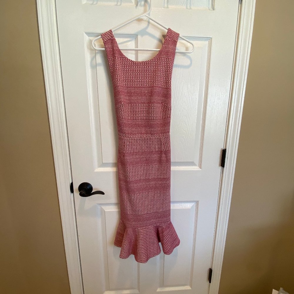Red patterned dress